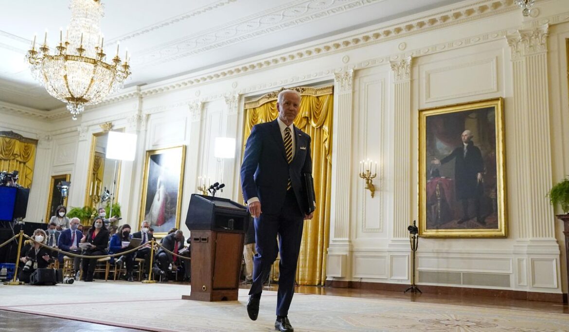 Biden puffs up claims of virus, job gains in press conference