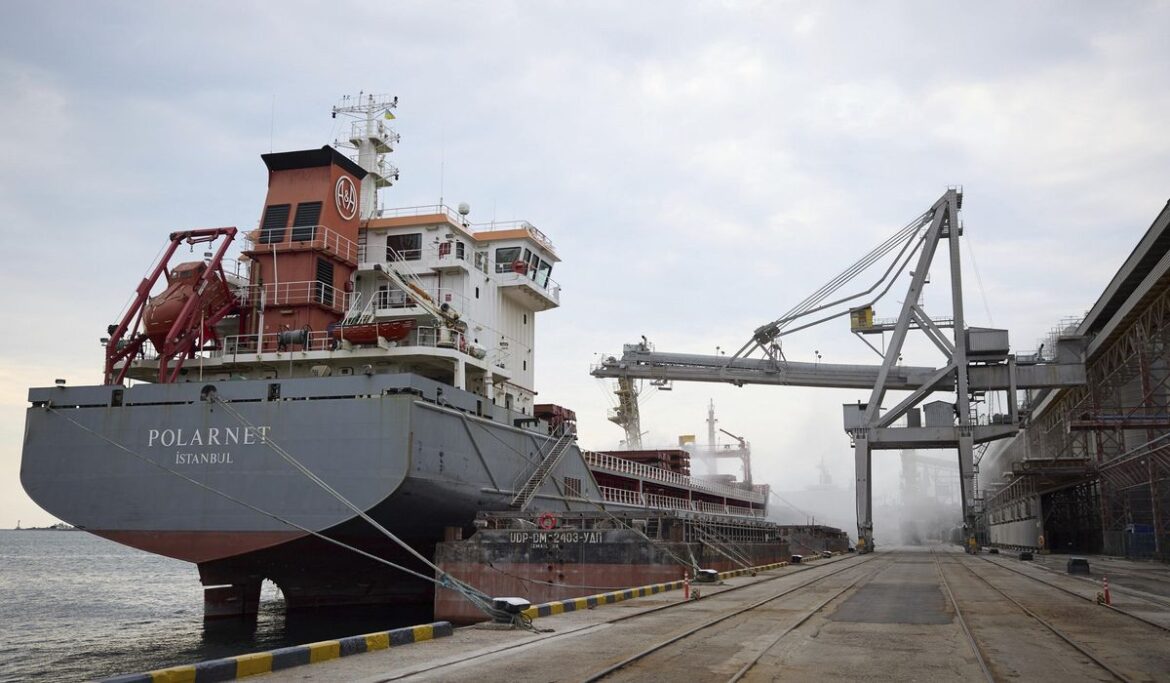 First ship carrying Ukrainian grain leaves the port of Odesa