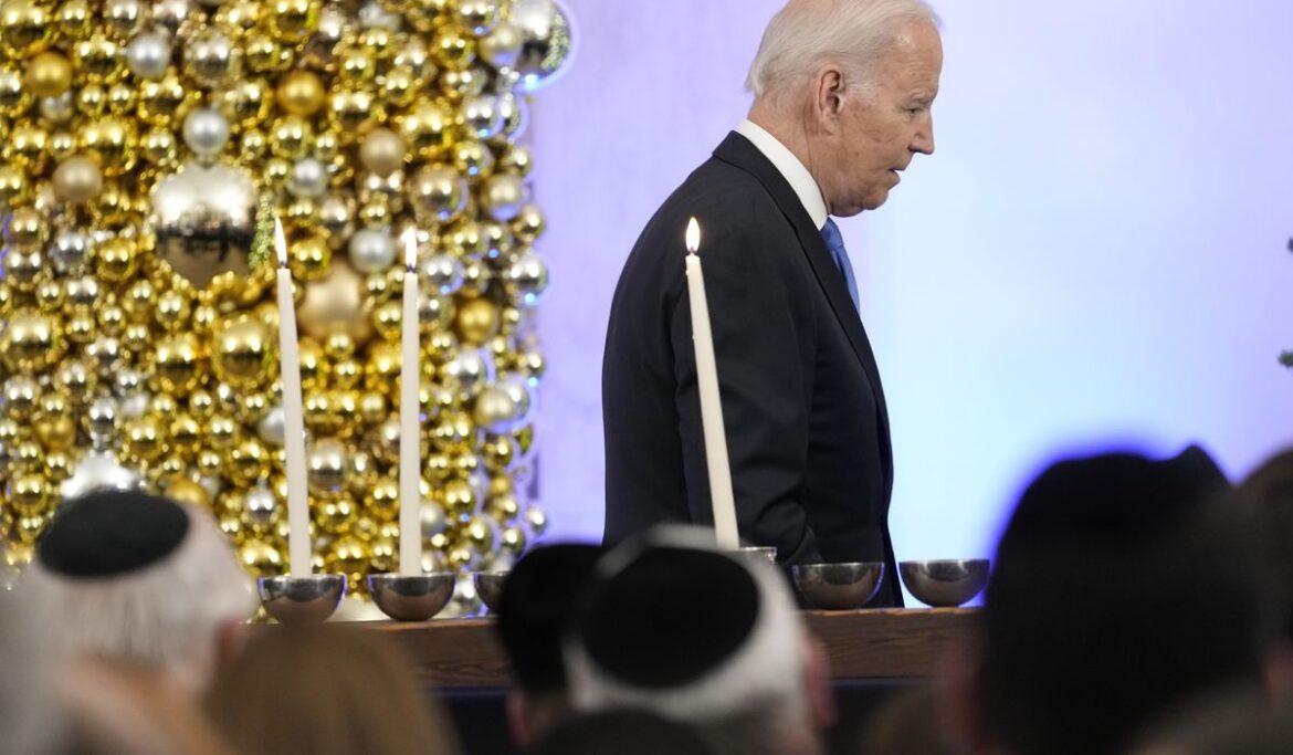 Biden condemns ‘venom’ of antisemitism at White House Hanukkah event